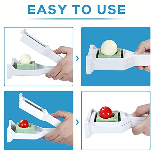 FAVIA Egg Slicer for Hard Boiled Eggs Mushroom Strawberry Cherry Tomato Kiwi Fruit with 9 Stainless Steel Blades Multipurpose Handy Kitchen Gadgets BPA Free Dishwasher Safe (Pastel Green) - Image 3