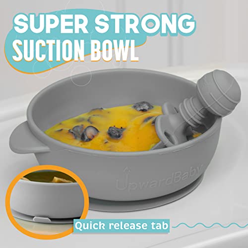 UpwardBaby Led Weaning Supplies - Suction Plates for Baby - Spoons Self Feeding 6 months Suction Bowls Silicone Plates - Toddler Plates Bowls Self Eating - Infant First Stage BLW Utensils 6-12 Months - Image 4