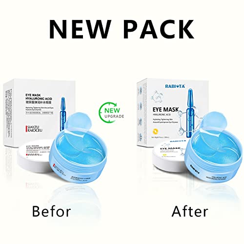 Under Eye Patches,30 pairs Hyaluronic Acid Anti-Aging Under Eye Mask, RABIOTA Collagen Under Eye Gel Pads for Dark Circles, Wrinkles, Fine Line, Puffiness (Blue) - Image 3