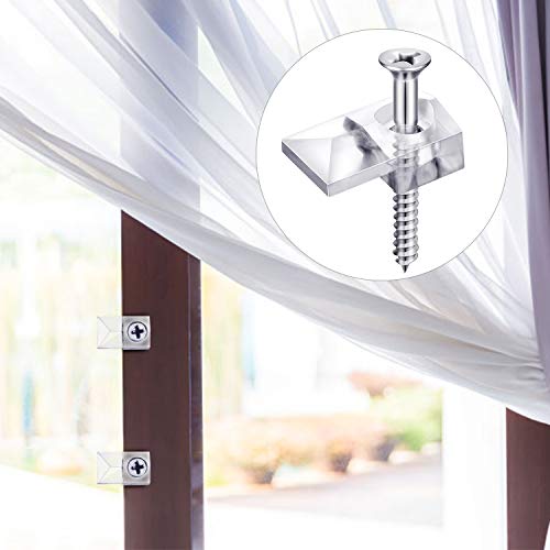 20 Pack Mirror Holder Clips Glass Retainer Clips Kit Mirror Hanging Kit Mirror Hanging Hardware with Screw and for Fixing Mirror Cabinet Door (Classic Style) - Image 2