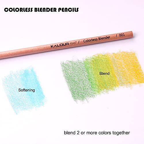 KALOUR Colorless Blender and Burnisher Pencils Set,Non-pigmented, Wax Based Pencil,perfect for Blending Softening Edges,ideal for Colored Pencils,Art Supplies for Artists Beginners(6 Pencils Total) - Image 6
