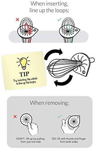 Whisk Wiper - Wipe a Whisk Easily - Multipurpose Kitchen Tool Made In USA - Includes 11" Stainless-Steel Whisk - Cool Baking Gadget, A Great Gift For Men & Women (2pc Whisk Wiper Set, Clear) - Image 4