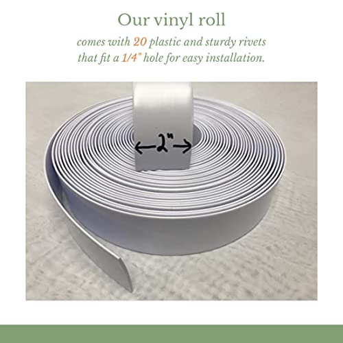 2" Wide Vinyl Strap for Patio Pool Lawn Garden Furniture 20' Roll_ Make Your Own Replacement Straps. Plus - 20 Free Fasteners! (201 White) - Image 4