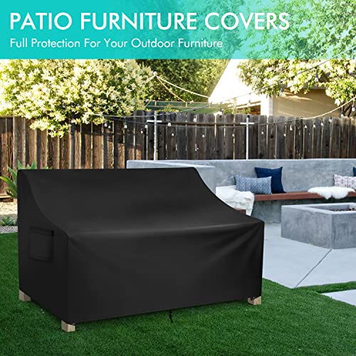 WLEAFJ Patio Sofa Cover Waterproof, 3-Seater Outdoor Sofa Cover, Heavy Duty Deep Lounge Loveseat Cover, Large Lawn Patio Furniture Covers with Air Vent, 82.6’’ W x 39’’ D x 28’’ H - Image 2