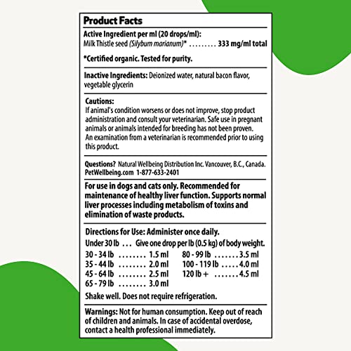 Pet Wellbeing Milk Thistle for Dogs & Cats - Supports Liver Health, Protects Liver - Glycerin-Based Natural Herbal Supplement - 4 oz (118 ml) - Image 3