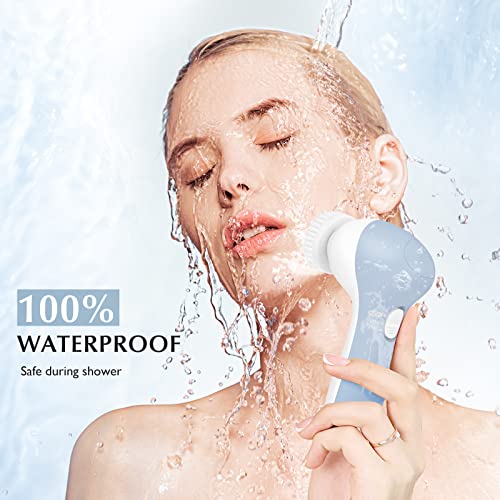 Facial Cleansing Brush Face Scrubber: COSLUS 7in1 JBK-D Electric Exfoliating Spin Cleanser Device Waterproof Deep Cleaning Exfoliation Rotating Spa Machine - Electronic Acne Skin Wash Spinning System - Image 5