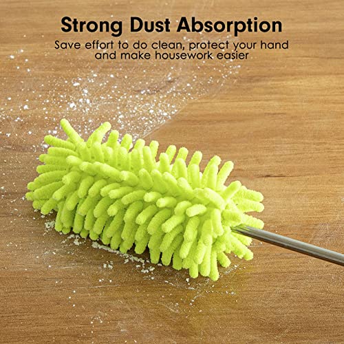 Microfiber Duster for Cleaning, Tukuos Hand Washable Dusters with 2pcs Replace Microfiber Head, Extendable Pole, Detachable Cleaning Brush Tool for Office, Car, Window, Furniture, Ceiling Fan - Image 6
