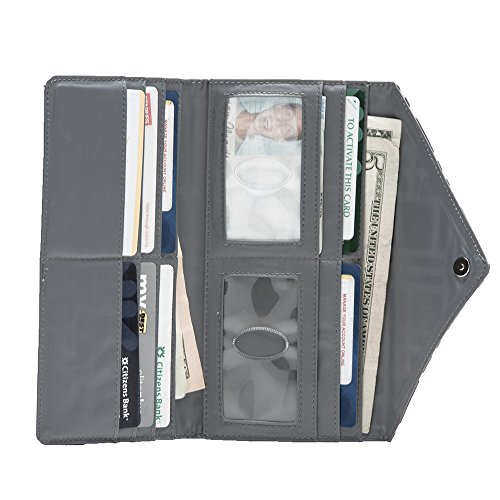 Big Skinny Women's Leather Slimvelope Tri-Fold Checkbook Slim Wallet, Holds Up to 40 Cards, Lightweight,slim, Graphite Cobble - Image 5