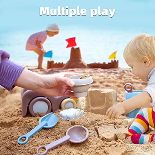 QLT Beach Toys for Toddlers - Kids Sand Toys Includes Beach Bucket, Truck Toy, Scoop, Trowel, Colander, Rake, Sand Castle Toys - Sandbox Toys with Gift Box - Image 5