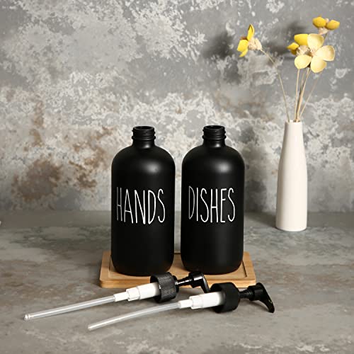 MOMEEMO Soap Dispenser Set 2 Pack, Contains Dish Soap Dispenser and Hand Soap Dispenser. 16 Oz Black Soap Dispenser with Black Plastic Pumps, Perfect for Black Kitchen Decor. (Black) - Image 6