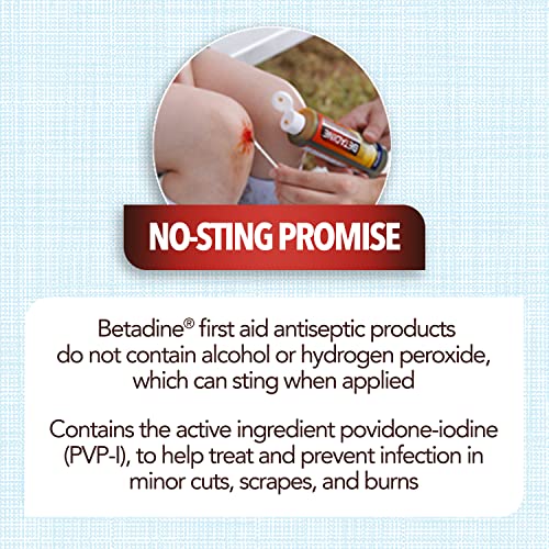 Betadine Antiseptic First Aid Solution, Povidone-iodine 10%, Infection Protection, Kills Germs In Minor Cuts Scrapes And Burns, No Sting Promise, No Alcohol or Hydrogen Peroxide, 8 FL OZ - Image 5