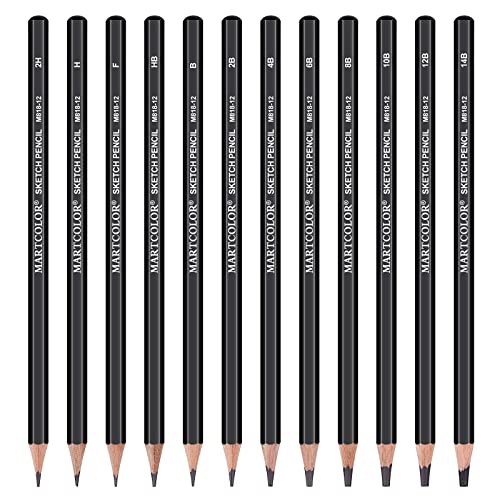 MARTCOLOR Drawing Sketching Pencils Set, 12 Pack Graphite Pencils(14B - 2H), Ideal for Drawing Art, Sketching, Shading, Artist Pencils for Artist Adults Kids Beginner - Image 9