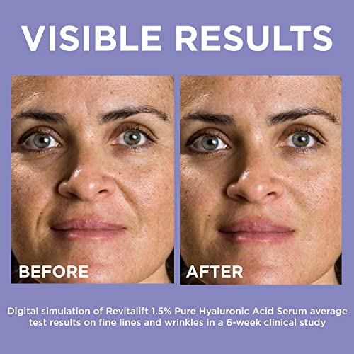 L'Oreal Paris Revitalift 1.5% Pure Hyaluronic Acid Face Serum, to Hydrate, Visibly Plump Skin, & Reduce Wrinkles, Fragrance Free 1 oz - Image 9