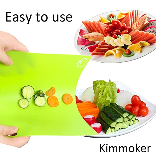 Kimmoker Flexible Cutting Boards Set, Cutting Board Mats for Cooking, Colored Cutting Board Set with Easy-Grip Handles, Flexible Plastic Cutting Sheet Set of 4 (1) - Image 2