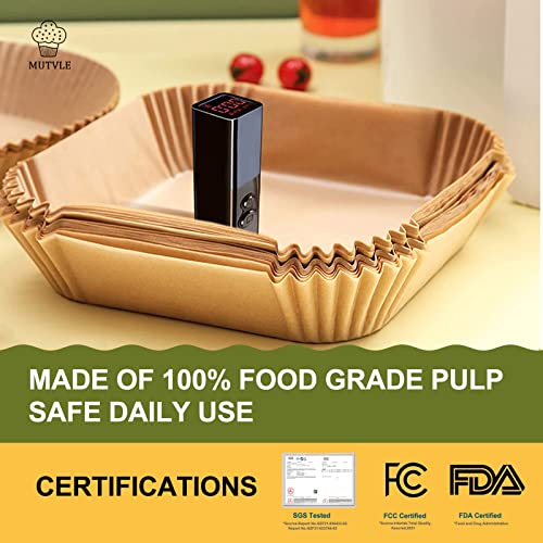 Large Air Fryer Disposable Paper Liners Square 9 Inch, 125 Pcs Parchment paper liner for 5-8QT Air fryer, Oil-proof, Water-proof, Parchment Baking Paper for Baking Roasting Microwave - Image 4
