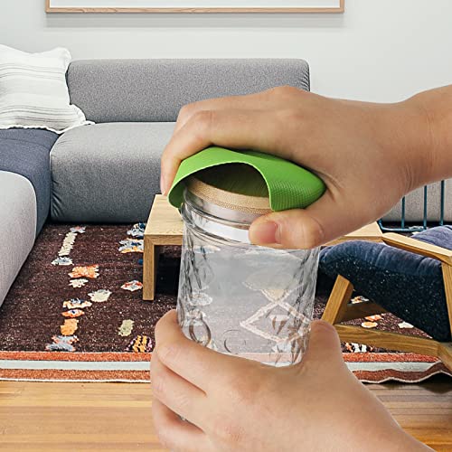 LUTER 4pcs Jar Opener Gripper Pads, Rubber Jar Grippers Multi-function Jar Opener for Seniors with Arthritis Weak Hands Kitchen Coasters(Light Blue, Green) - Image 4