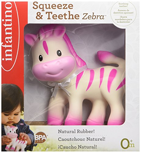 Infantino Teether Toy, Squeeze and TeeThe Zebra - Image 4